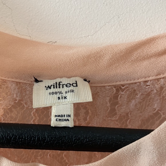Aritzia Wilfred silk light blush pink lace dress size 6 - Picture 8 of 8